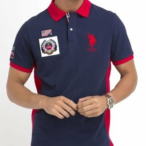 US POLO ASSN. MEN'S PIQUE MESH BIG LOGO POLO SHIRT